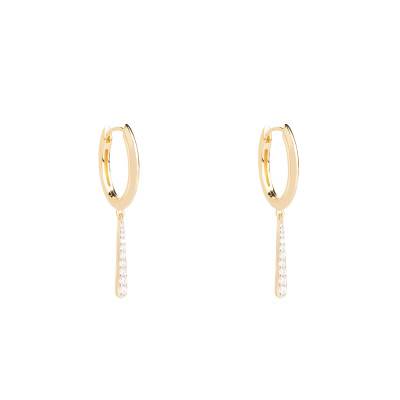 Olga Mini Gold-Plated Silver & White Cubic Zirconia Drop Earrings - AR01-C89 - Pdpaola