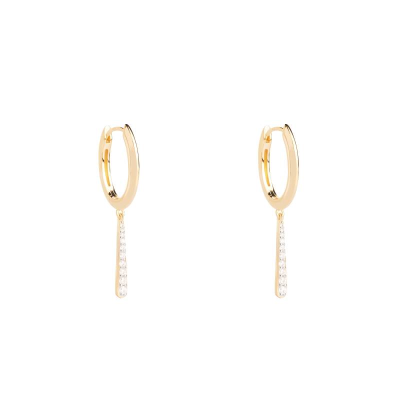 Olga Mini Gold-Plated Silver & White Cubic Zirconia Drop Earrings - AR01-C89 - Pdpaola