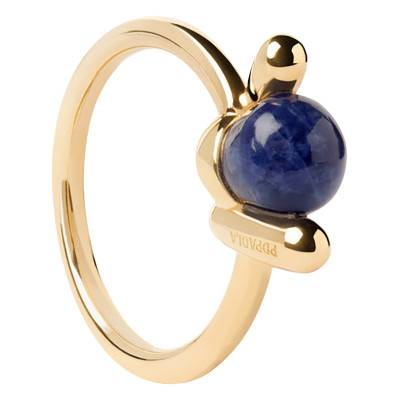 Yellow Gold-Plated 925 Sterling Silver Sodalite Nexus Ring - AN01-D21 - Pdpaola