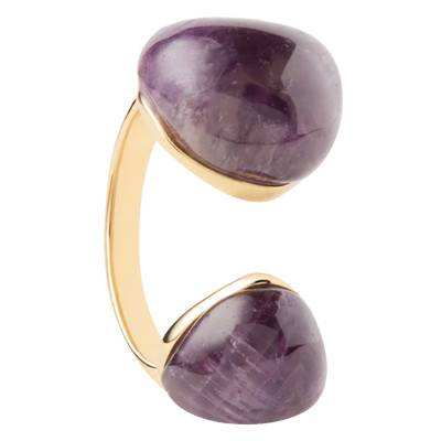 Bague Améthyste Violette Gravity en Argent Doré - AN01-D41 - Pdpaola