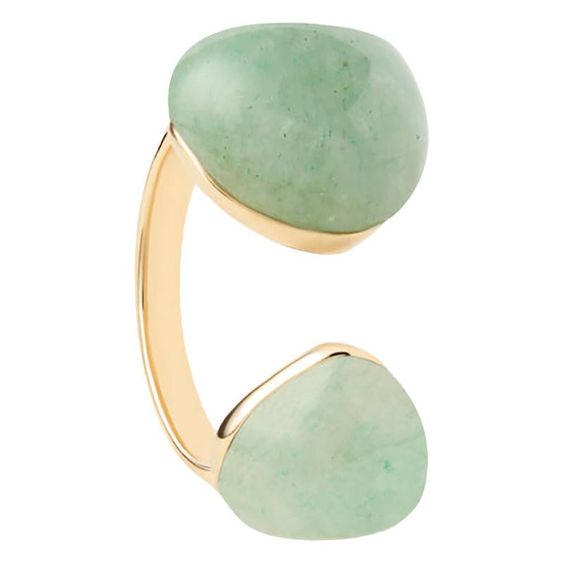 Gravity Green Aventurine 925/1000 Yellow Gold-Plated Silver Ring - AN01-D39 - Pdpaola