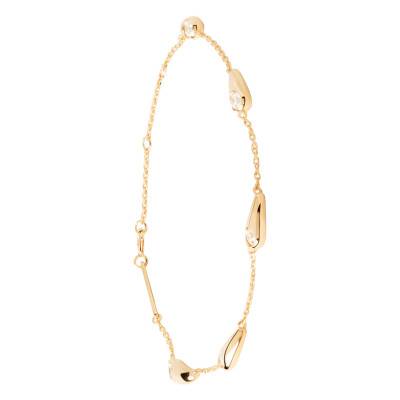 Bracelet Becca en Argent Doré & Zircons Blancs, Longueur 15 à 18 cm - PU01-933 - Pdpaola