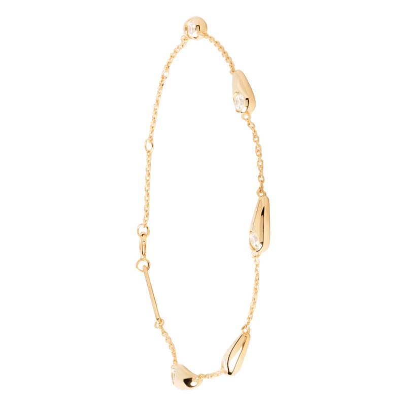 Becca Bracelet in 925/1000 Gold-Plated Silver & White Cubic Zirconia, Length 15 cm to 18 cm - PU01-933 - Pdpaola