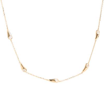 Collier Becca en Argent Doré & Zircons Blancs, Longueur 40 à 50 cm - CO01-A21 - Pdpaola
