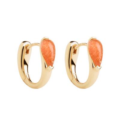 Isla Gold-Plated Silver & Sunstone Hoop Earrings - AR01-E50 - Pdpaola