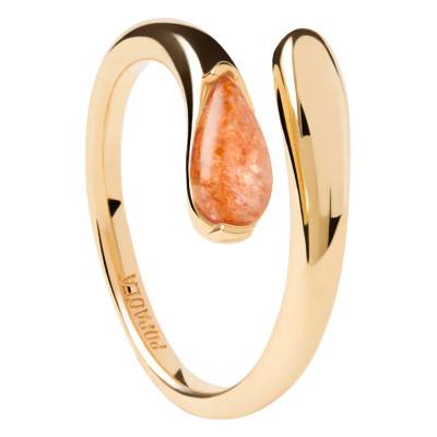 Bague Kalia en Argent Doré & Pierre de Soleil - AN01-D98 - Pdpaola