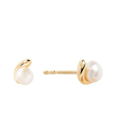 Boucles d'Oreilles La Perla Mini, Argent Doré & Perles d'Eau Douce - AR01-E61 - Pdpaola