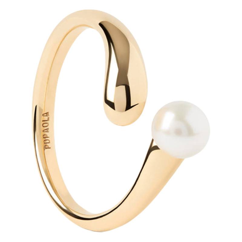 La Perla 925/1000 Silver Yellow Gold-Plated & Freshwater Pearl Ring - AN01-E08 - Pdpaola