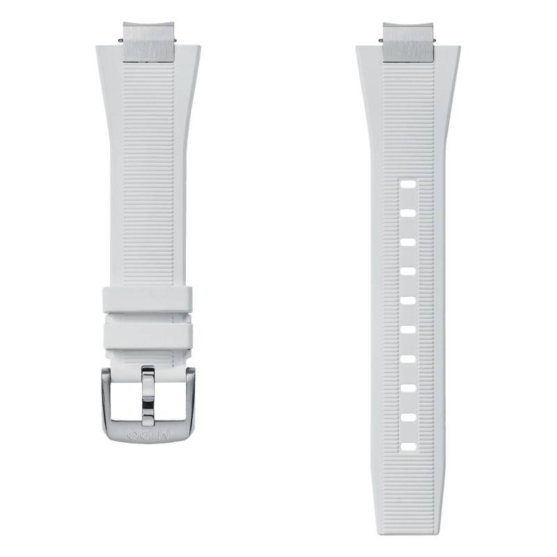 Multifort 8 Two Crowns White Rubber Watch Strap - Mido