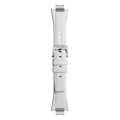 Multifort 8 Two Crowns White Rubber Watch Strap - Mido
