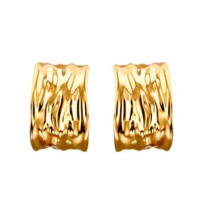375/1000 Yellow Gold Hoop Earrings, 10 mm Diameter - Maison Ballet by Scarlett