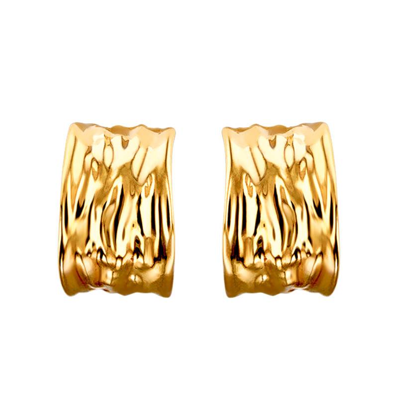 375/1000 Yellow Gold Hoop Earrings, 10 mm Diameter - Maison Ballet by Scarlett