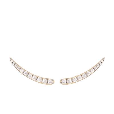 Gold-Plated Sterling Silver White Zirconia Riga Ear Climbers Earrings - AR01-C92 - Pdpaola