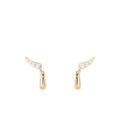 Boucles d'Oreilles Kira en Argent Doré & Zircons Blancs - AR01-C93 - Pdpaola