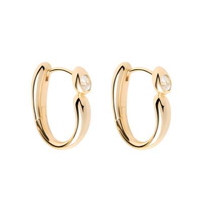 Becca Gold-Plated Silver & White Zirconia Hoop Earrings - AR01-E02 - Pdpaola
