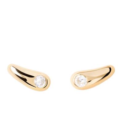Boucles d'Oreilles Serena en Argent Doré & Zircons Blancs - AR01-E63 - Pdpaola