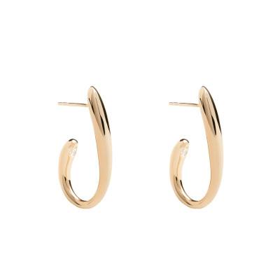 Volta Gold-Plated Silver & White Zirconia Hoop Earrings - AR01-D98 - Pdpaola