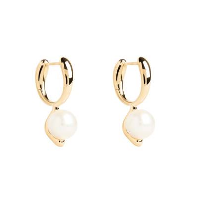 Boucles d'Oreilles La Perla en Argent Doré & Perles d'Eau Douce - AR01-E77 - Pdpaola