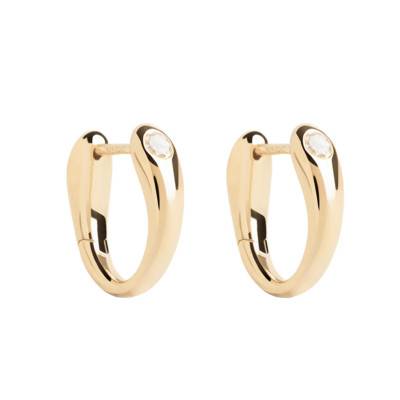 Serena Gold-Plated Sterling Silver & White Zirconia Hoop Earrings - AR01-E72 - Pdpaola