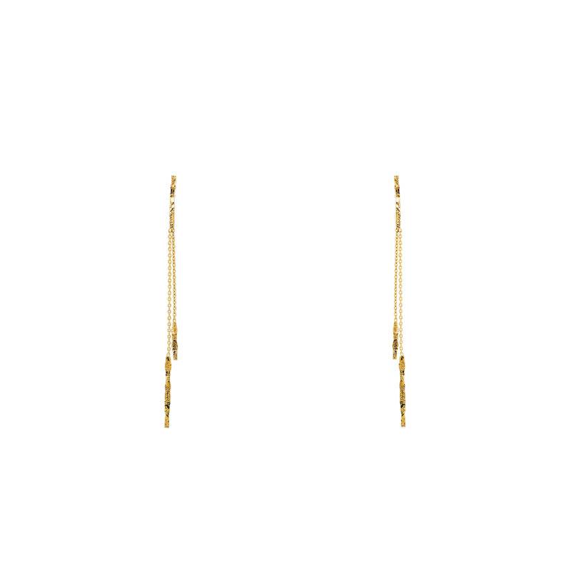 Grunge Wire 375/1000 Yellow Gold Drop Earrings - Maison Ballet by Scarlett