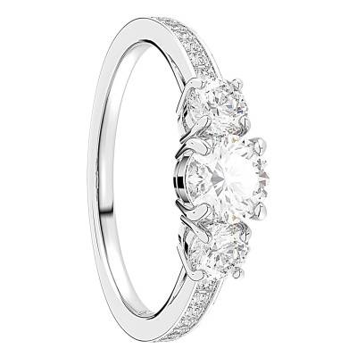 Attract Trilogy Rhodium-Plated Metal & Crystal Ring - 5656289 - Swarovski