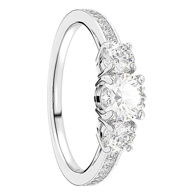 Attract Trilogy Rhodium-Plated Metal & Crystal Ring - 5656289 - Swarovski