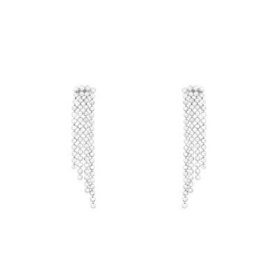 Boucles d'oreilles Chaînes Boules, 19 mm, Or Blanc 375 - Scarlett or Scarlett