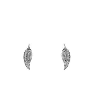 Boucles d'Oreilles Plume en Or Blanc 375 - Maison Ballet by Scarlett