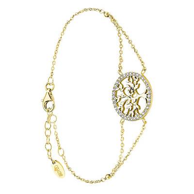 Bracelet Tree Of Life en Argent Doré, Longueur 16 cm - LP1746-2/3 - Lotus