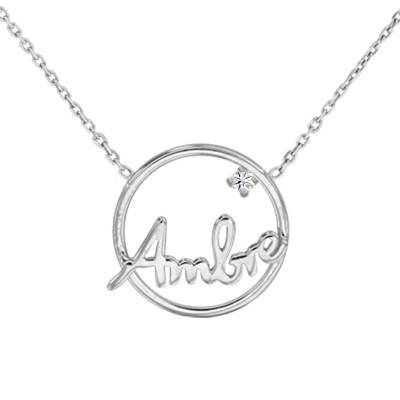 Collier prénom personnalisé Or Blanc 375, Longueur 42 cm - Scarlett or Scarlett