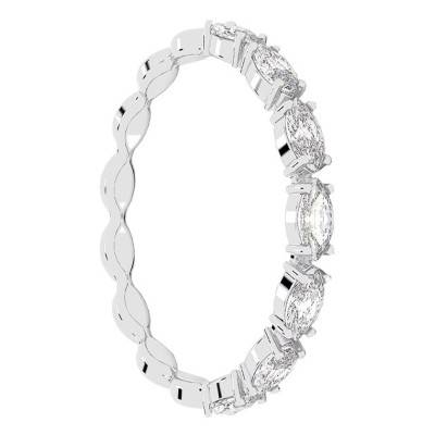 White Rhodium-Plated Metal Vittore Marquise Ring - 5366577 - Swarovski