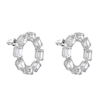 Boucles d'oreilles cercle en cristal blanc Millenia 5618629 - Swarovski