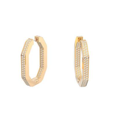Créoles Grand format géométriques dorées cristaux Swarovski - Swarovski
