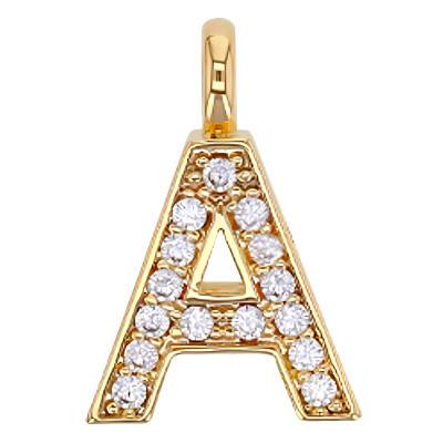 Pendentifs Lettres en Laiton Doré & Oxydes de Zirconium - Emanessence