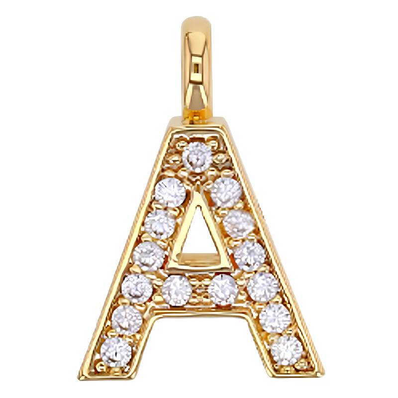 Gold-Plated Brass Letter Pendants & Cubic Zirconia - Emanessence