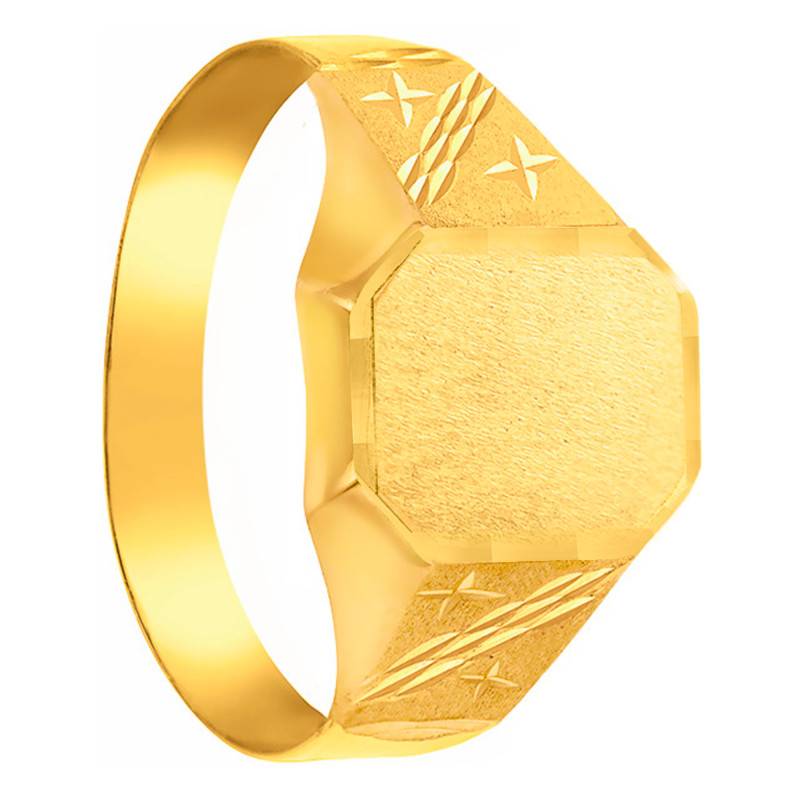 375/1000 Yellow Gold Octagonal Signet Ring, 8 x 9 mm - Imperium