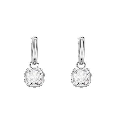 Boucles d'oreilles Carrées Stilla Métal Rhodié & Cristaux Blancs - 5662919 - Swarovski