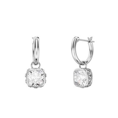 Boucles d'oreilles Carrées Stilla Métal Rhodié & Cristaux Blancs - 5662919 - Swarovski