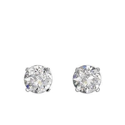 White Rhodium-Plated Metal Attract Stud Earrings - 5408436 - Swarovski
