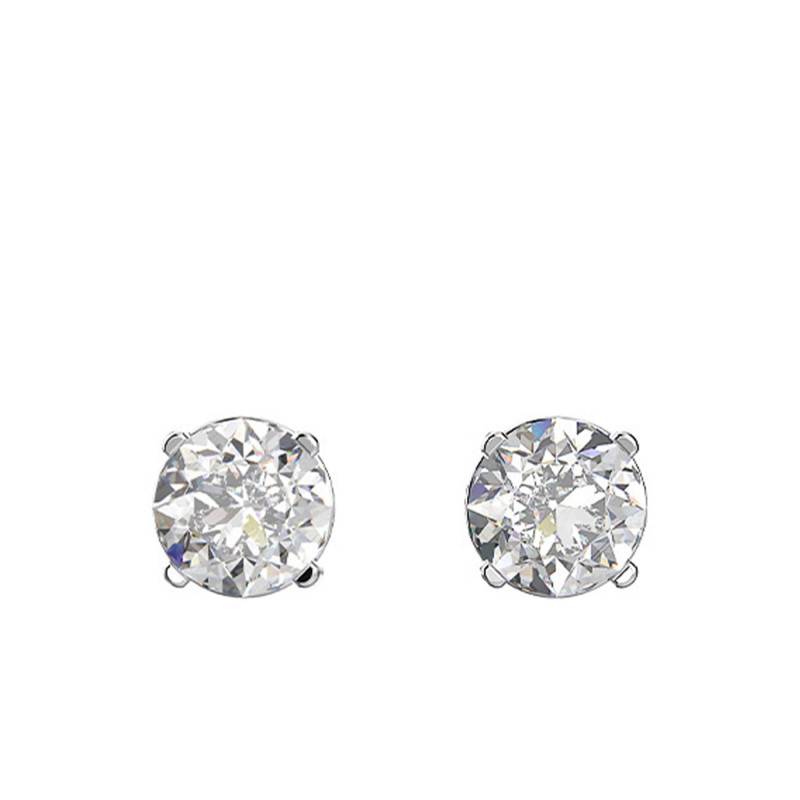 White Rhodium-Plated Metal Attract Stud Earrings - 5408436 - Swarovski