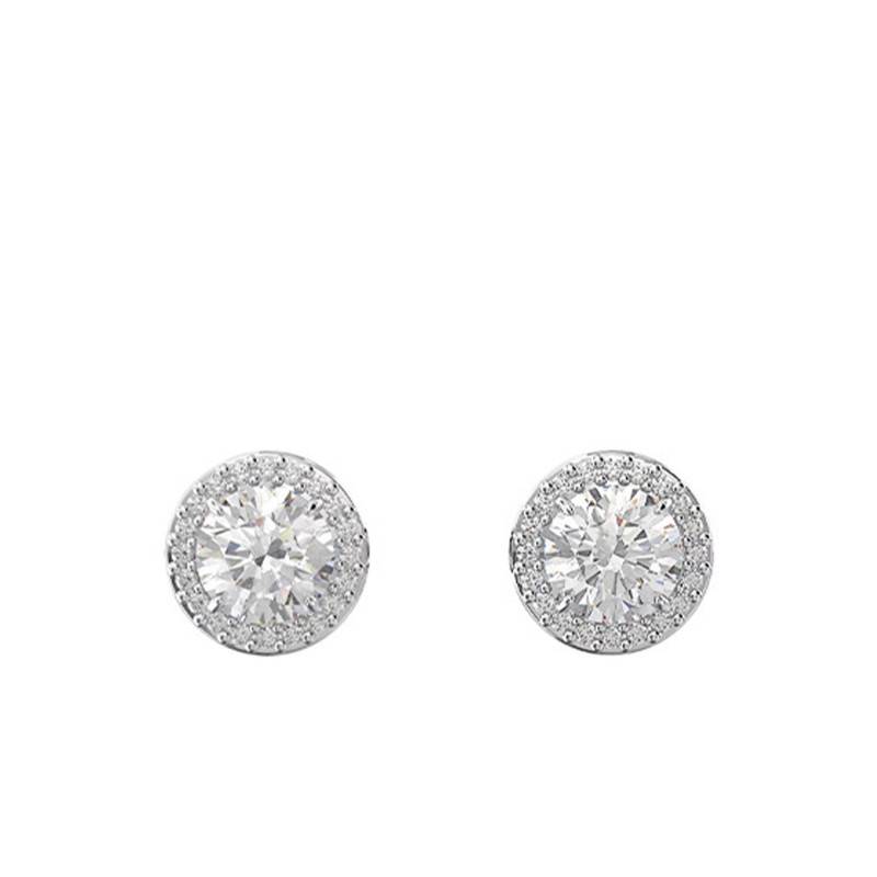 White Round Constella Stud Earrings - 5636269 - Swarovski