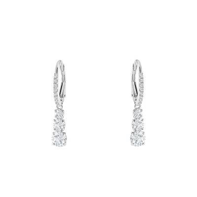 Rhodium-Plated Metal & Crystal Attract Trilogy Drop Earrings - 5416155 - Swarovski
