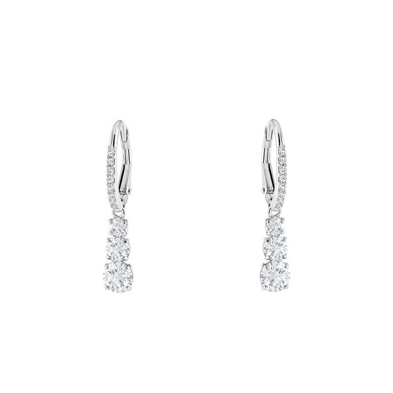 Rhodium-Plated Metal & Crystal Attract Trilogy Drop Earrings - 5416155 - Swarovski
