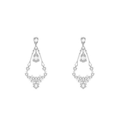 Boucles d'oreilles Mesmera Métal Rhodié & Cristaux Blancs - 5665827 - Swarovski