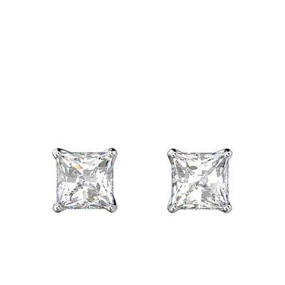 Attract Stud Earrings in Rhodium-Plated Metal & Clear Crystal - 5430365 - Swarovski
