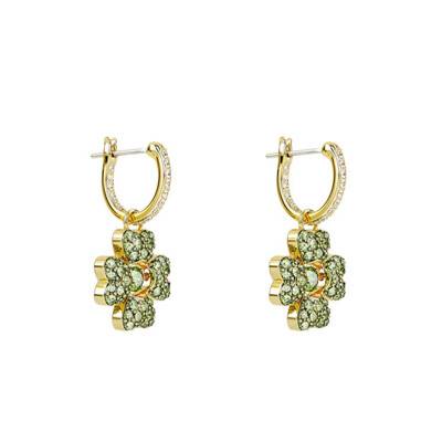 Créoles Trèfle Idyllia Métal Doré & Cristaux Bicolores - 5670664 - Swarovski