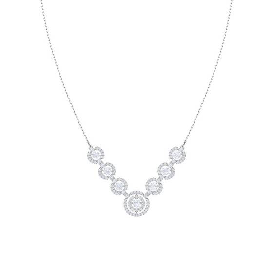 Collier Sparkling Dance, blanc, Métal rhodié Swarovski Ocarat
