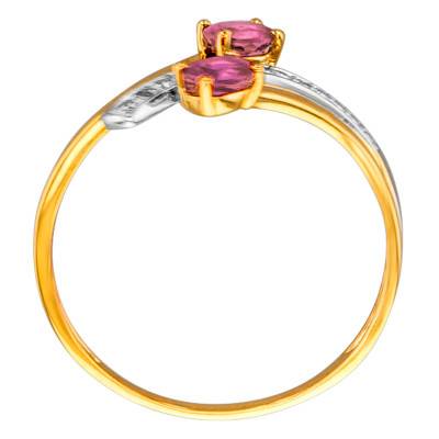 Two-Tone 750 Gold Engagement Ring with 0.015 ct Diamonds & 0.45 ct Ruby - Joelli