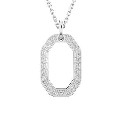 Silver-Toned & Crystal Dextera Octagonal Necklace, Length 65 cm to 80 cm - 5642388 - Swarovski