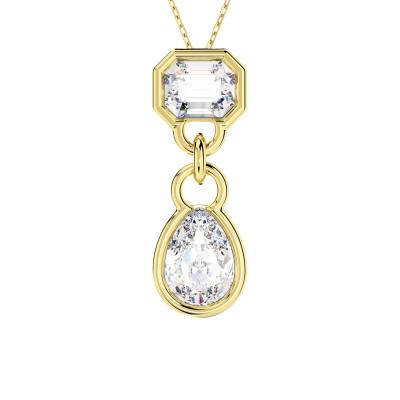 Dextera Gold-Tone Metal & White Crystals Necklace, Length 40 cm to 47 cm - 5663339 - Swarovski